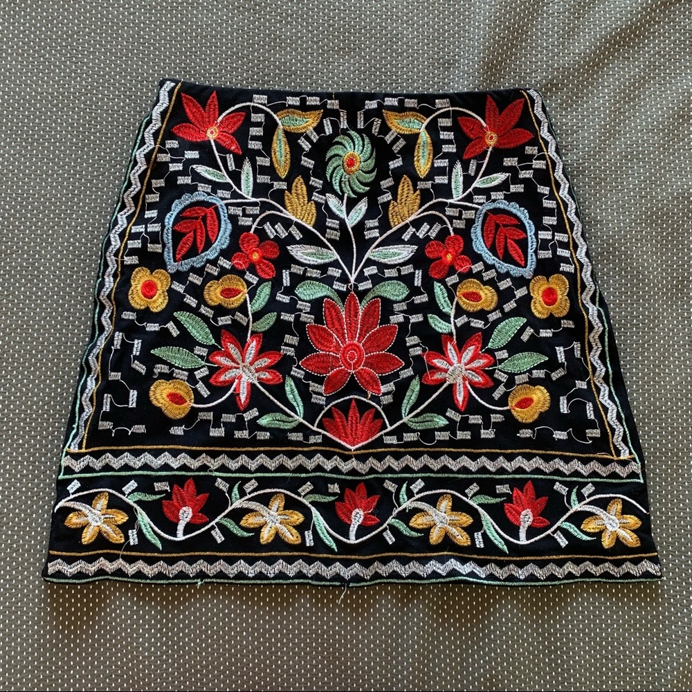 Floral Embroidered Skirt